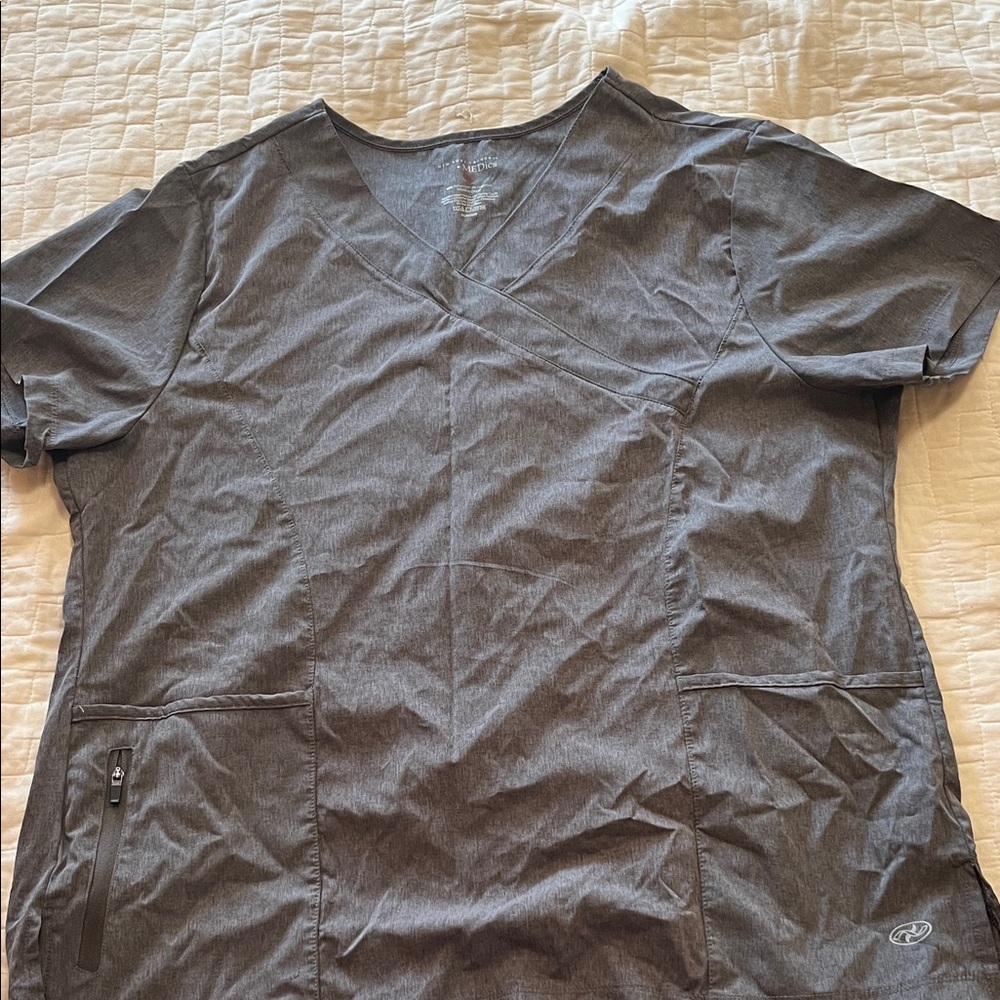 New York Laundry Gray V-Neck Top